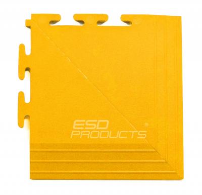 Premium Puzzle Corner LOCK-TILE CONSTAT ESD Cut And Milled Corner Tile Yellow 140 x 140 x 7 mm Antistatic Flooring ESD Products AES - 215.P0005126006-LT-PRE